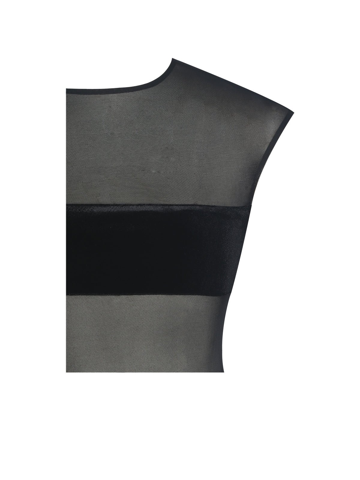 Quielle Black Mesh and Velvet Midi Bodycon Dress