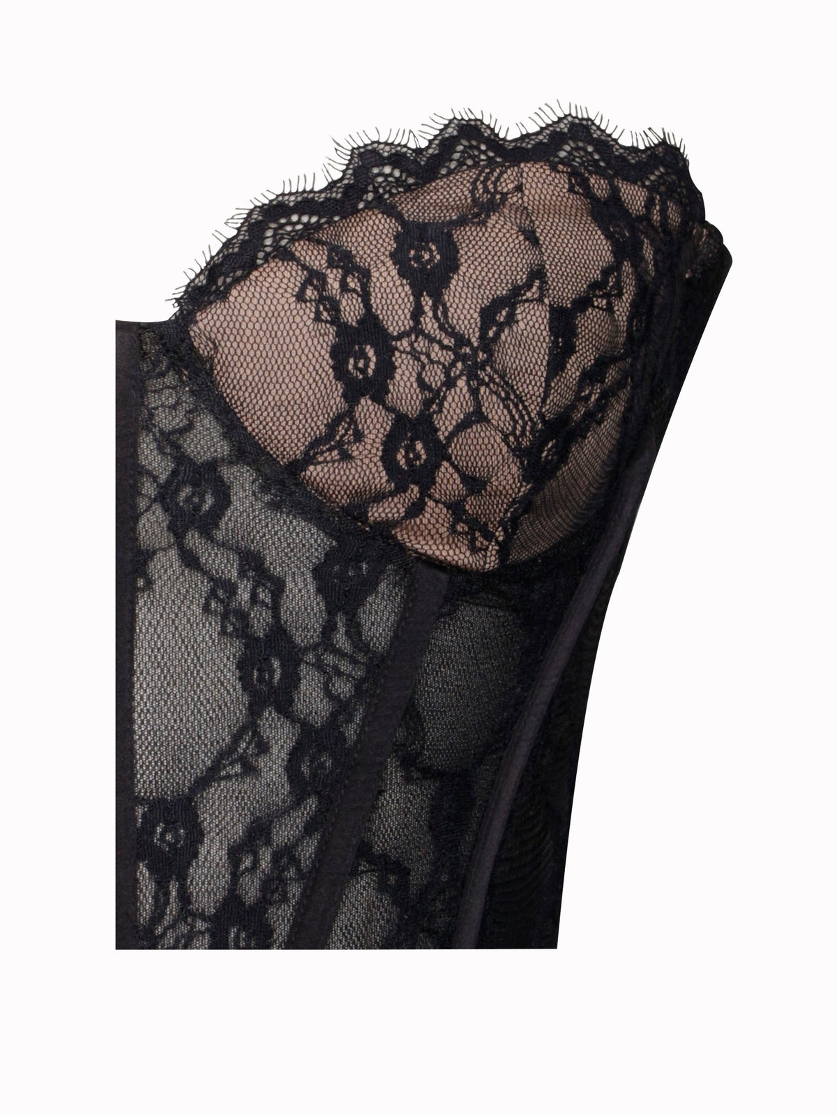 Quennell Black Lace Corset Maxi Dress (Archive Sale)