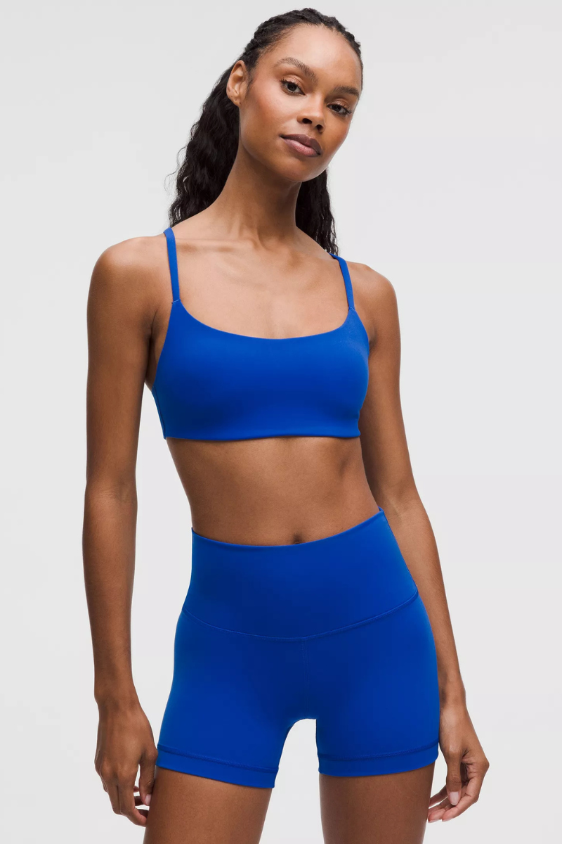 Lululemon Wunder Train Strappy Racer Bra C/D In Club Blue