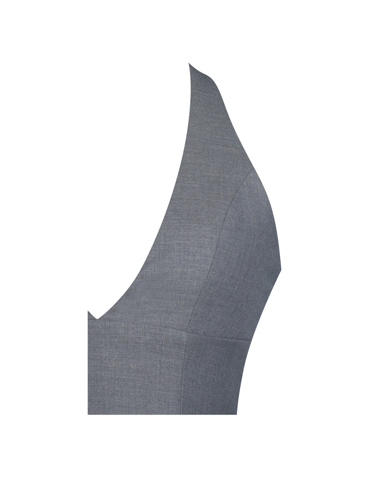 Daisy Grey Drop Waist Fur Trim Halter Mini Dress