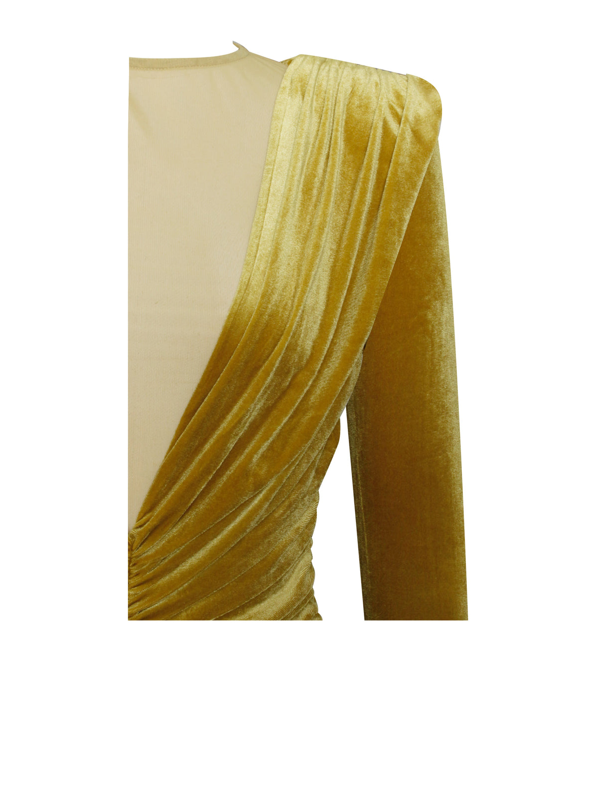 Carey Gold Velvet Long Sleeve Mini Dress (Archive Sale)