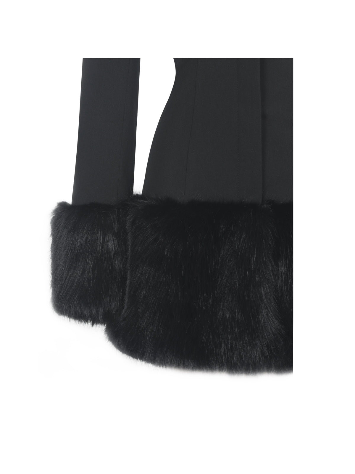 Wenona Black Fur Trimmed V-Neck Mini Blazer Dress