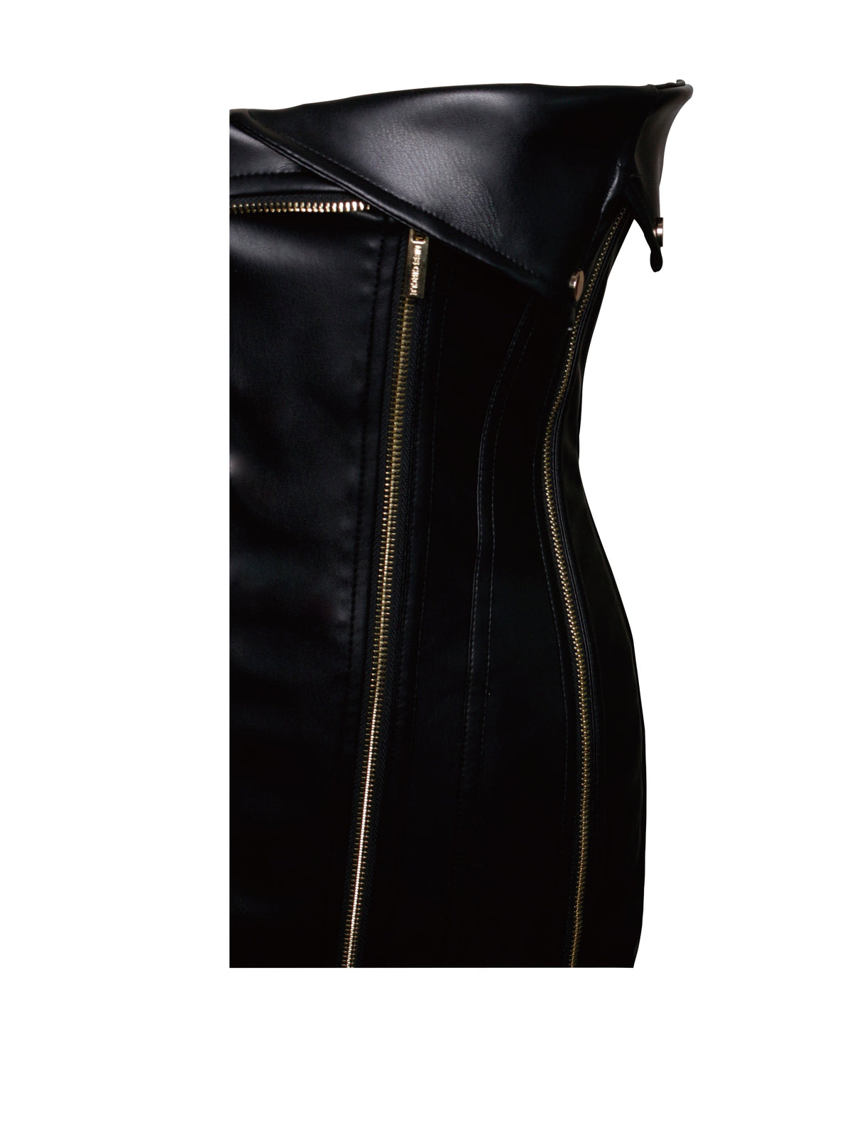 Annora Black Vegan Leather Mini Dress (Archive Sale)