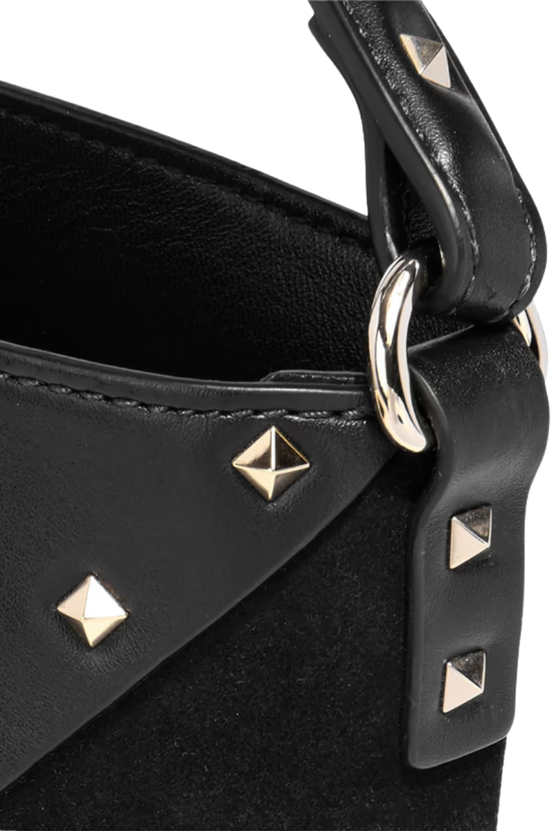 Valentino Garavani Rockstud Wispy Bucket Bag In Black