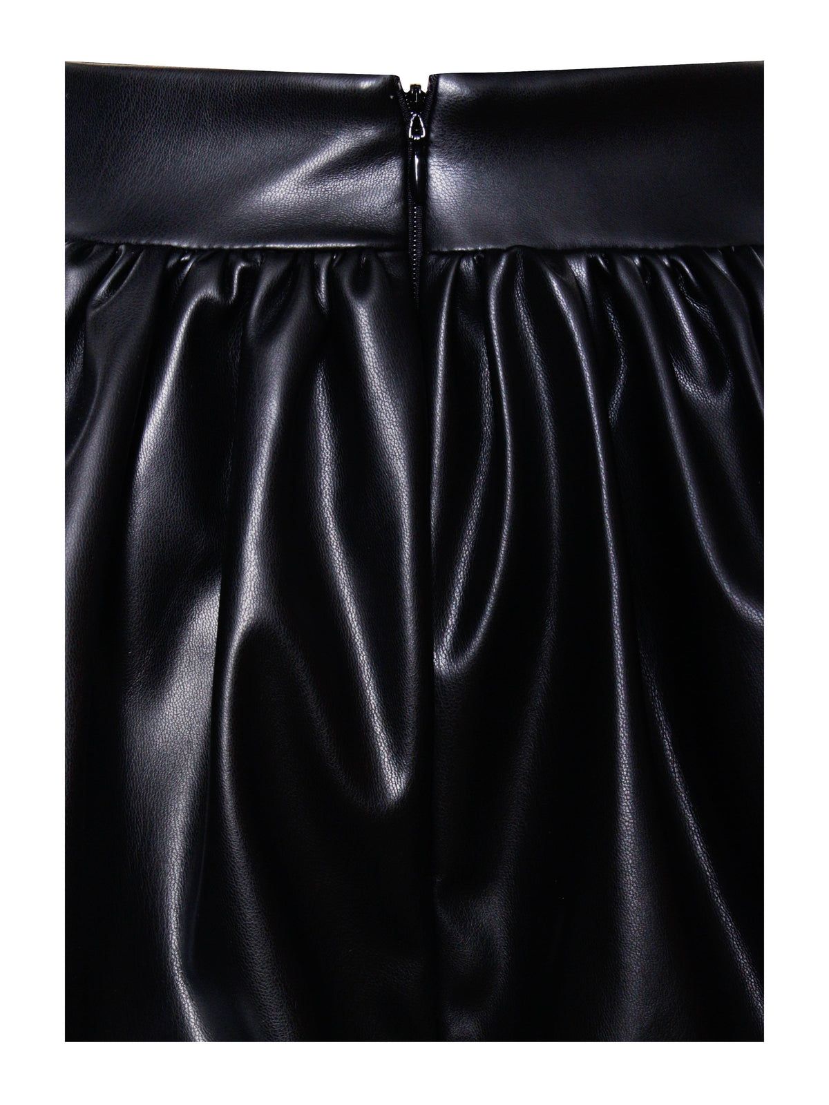 Yuna Vegan Leather Bubble Hem Skirt (Archive Sale)