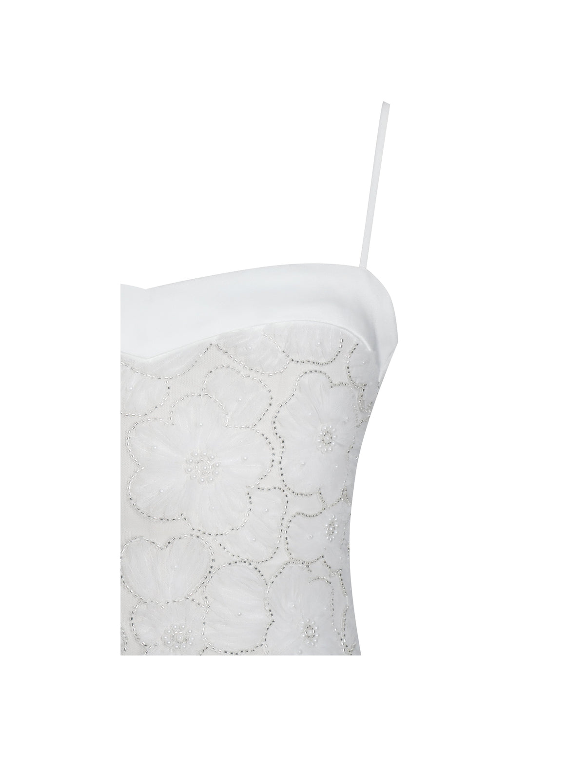 Ucille White Embroidered Chiffon Maxi Dress (Archive Sale)