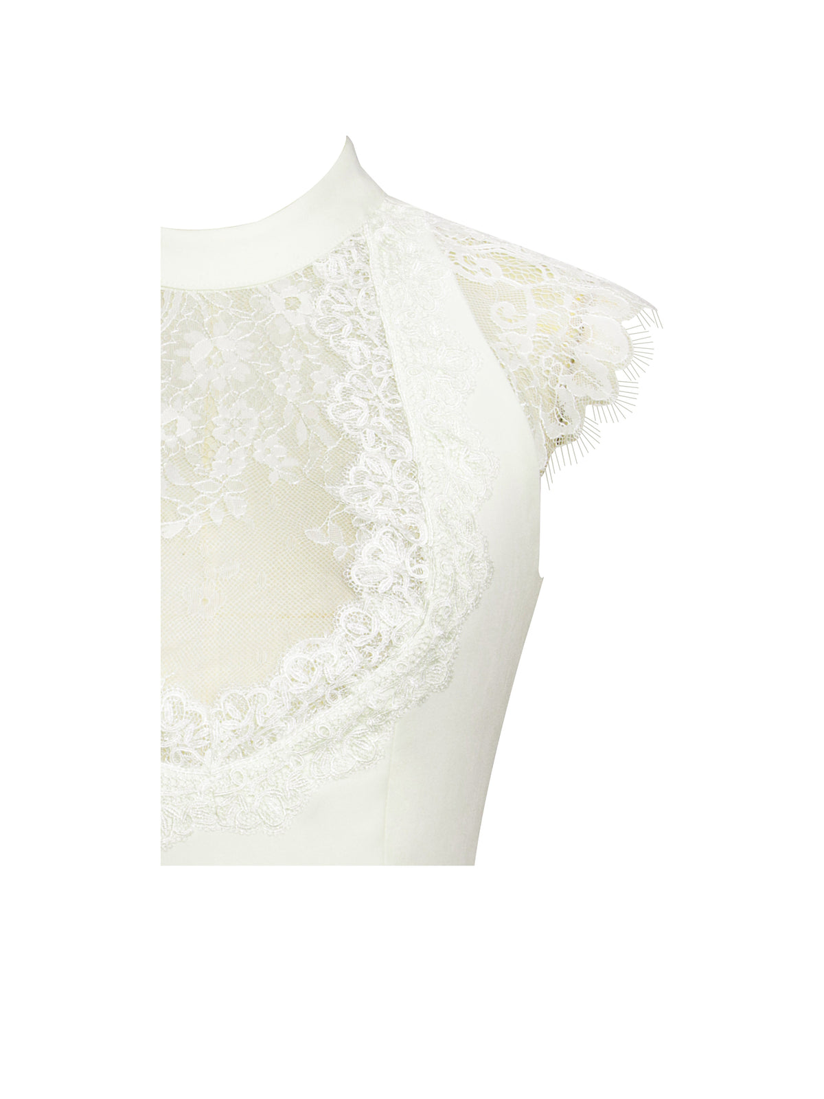 Quinella White Lace Crepe Backless Mini Dress (Archive Sale)