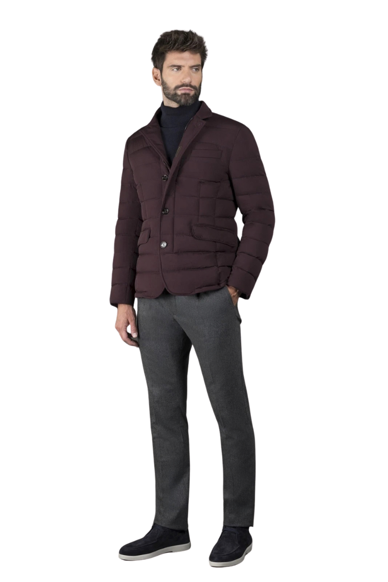 MooRer ZAYN-KN Quilted Down Blazer Jacket Amaranto