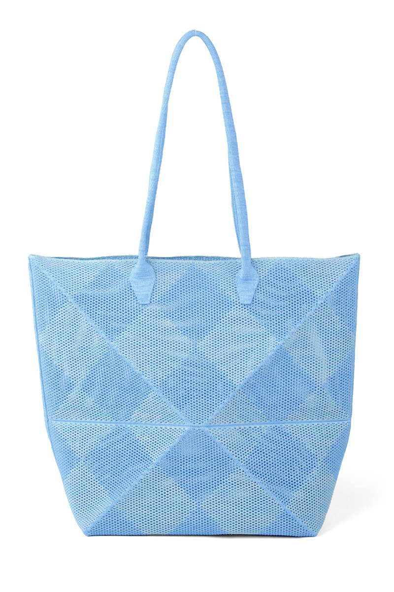 Max Simple Foldable Knit Bag Light Blue