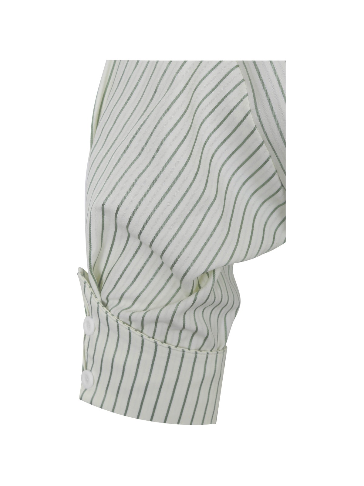 Danica Pine Green Bamboo Poplin Striped Shirt Midi Dress