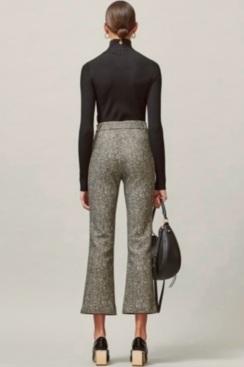 Tory Burch Printed Donegal High-waisted Pant