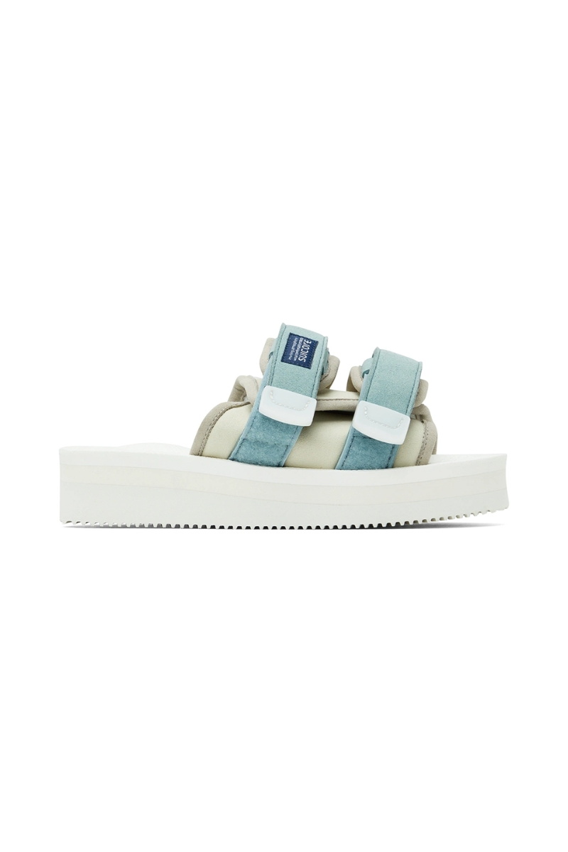 Suicoke Off-White & Blue MOTO-PO Sandals
