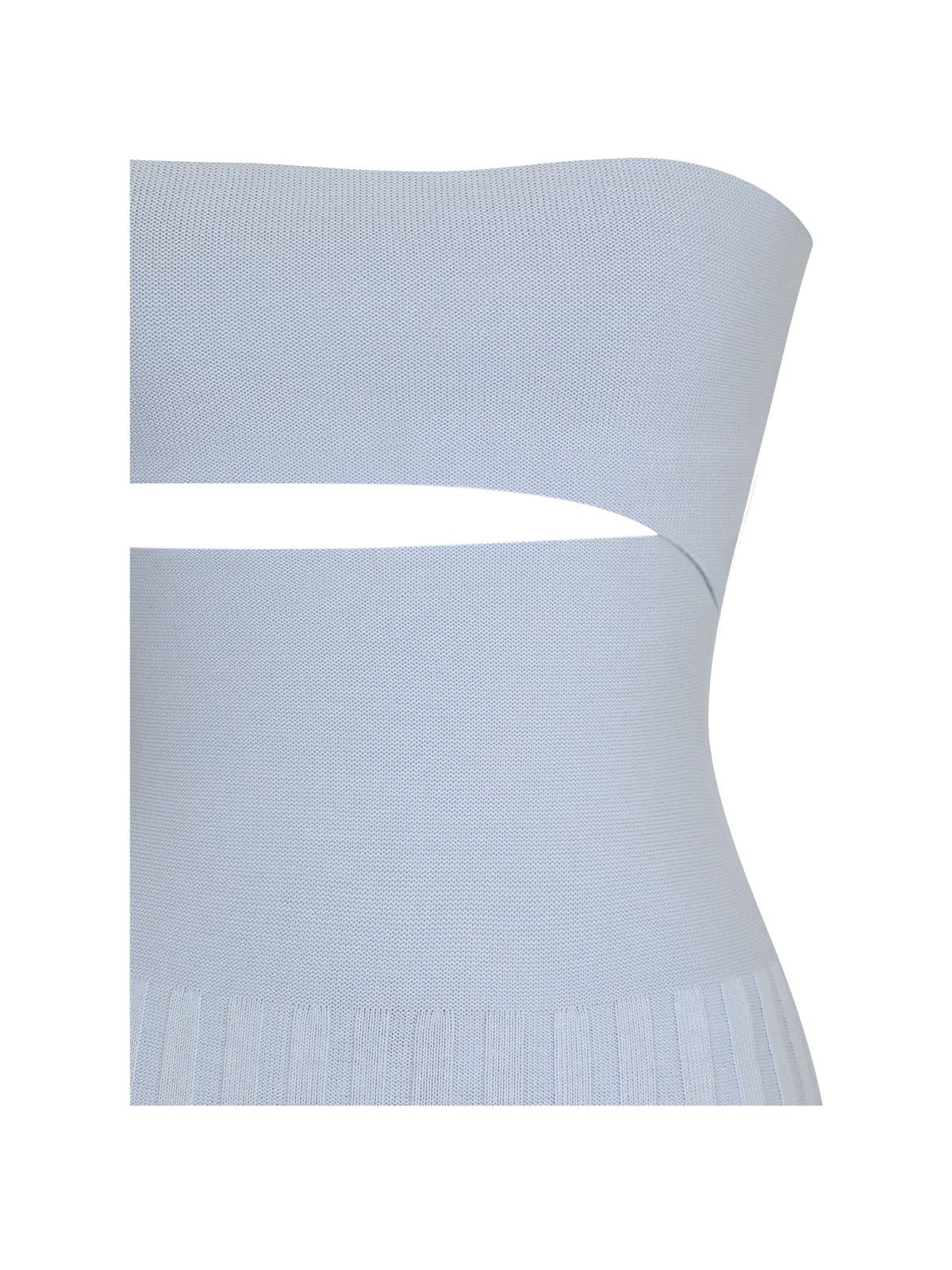 Yasmine Ice Blue Bamboo Knit Cutout Maxi Dress