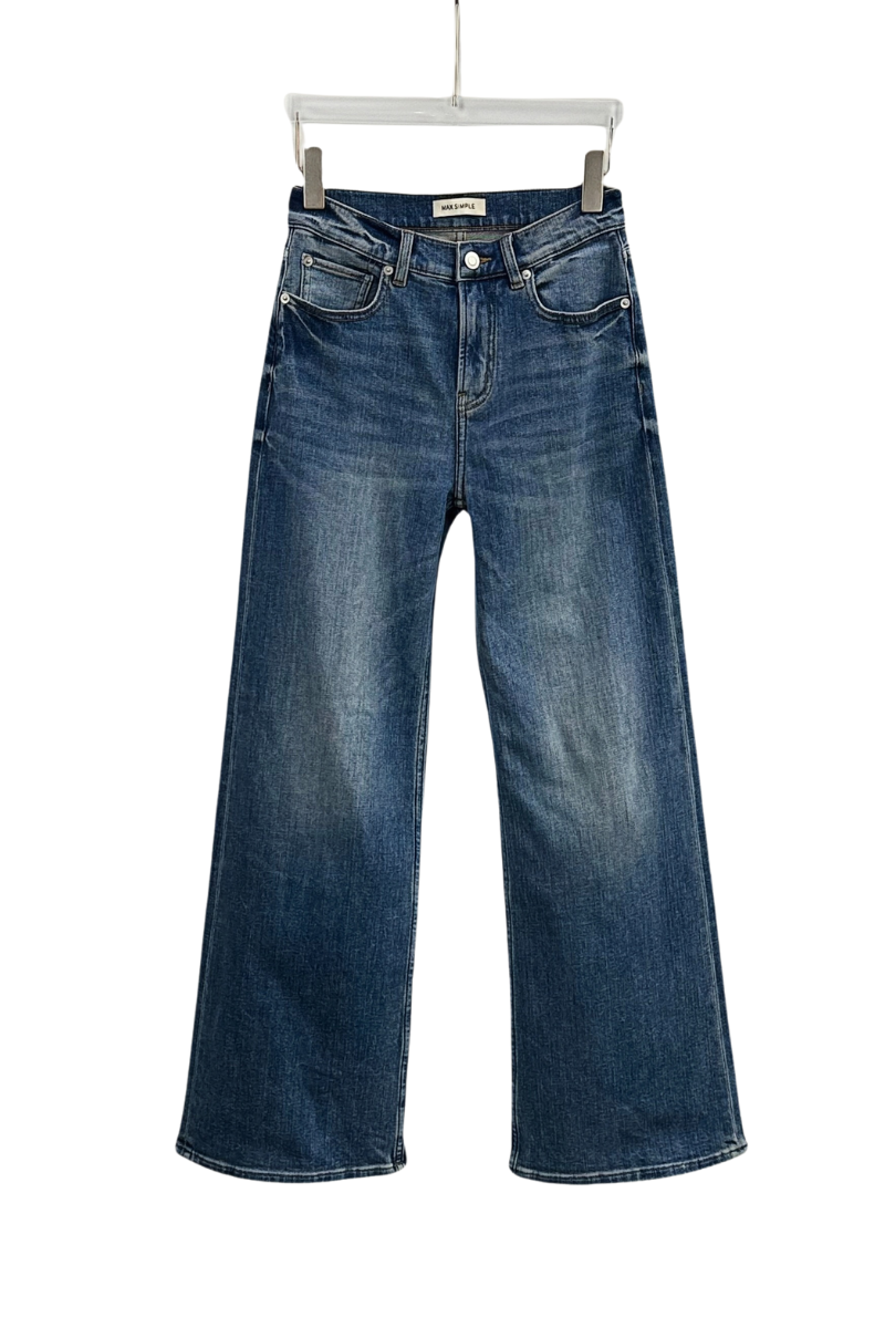 Max Simple Wide Leg Jeans Washed Blue
