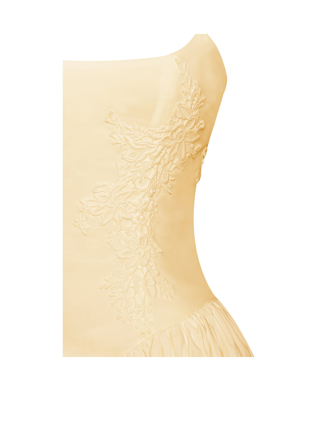 Kadi Yellow Cotton Poplin Drop Waist Corset Mini Dress
