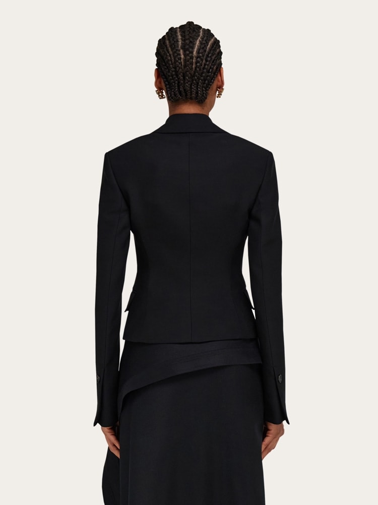 FERRAGAMO WOMEN'S BLACK TAILORED JACKET