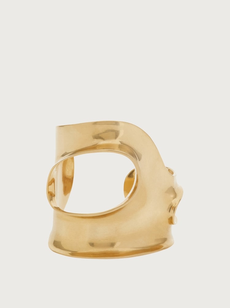 FERRAGAMO WOMEN'S GOLD BRASS STATEMENT RING