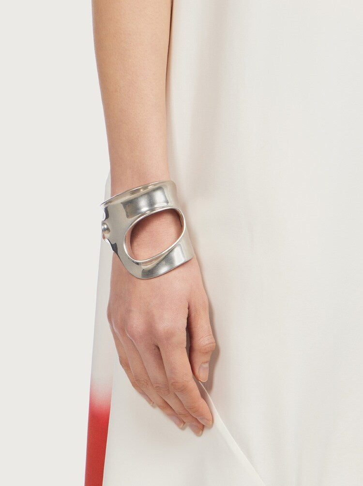 FERRAGAMO WOMEN'S SILVER BRASS STATEMENT RING