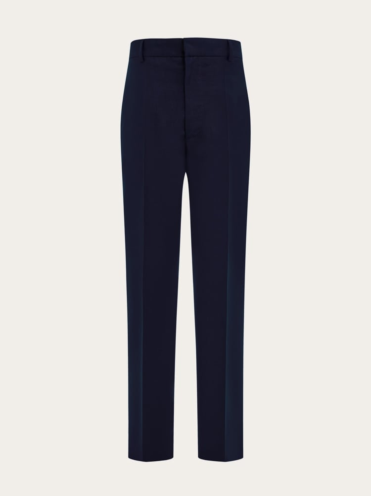 FERRAGAMO MEN'S DARK BLUE TAILORED TROUSERS