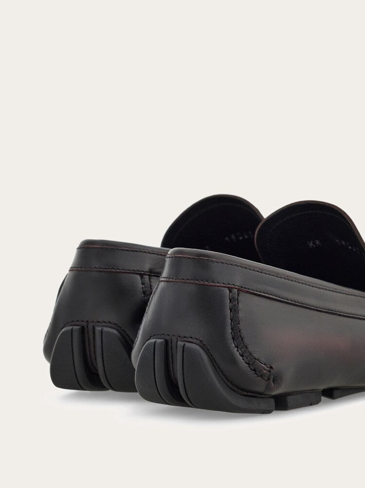 FERRAGAMO MEN'S DARK BROWN LEATHER LOAFER