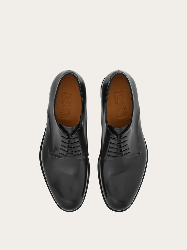 FERRAGAMO MEN'S BLACK CALF LEATHER SHOES