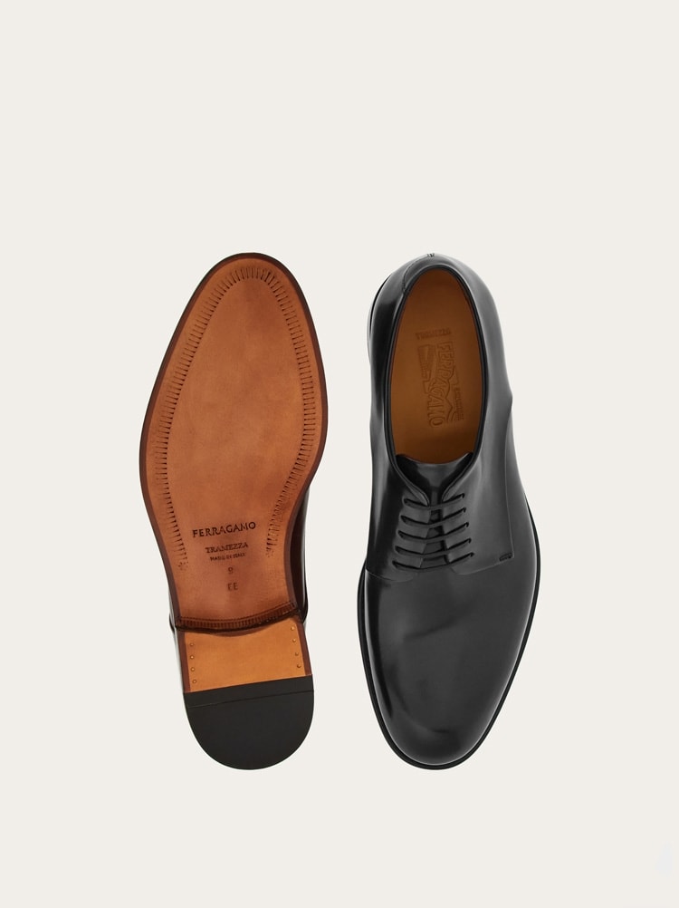 FERRAGAMO MEN'S BLACK CALF LEATHER SHOES