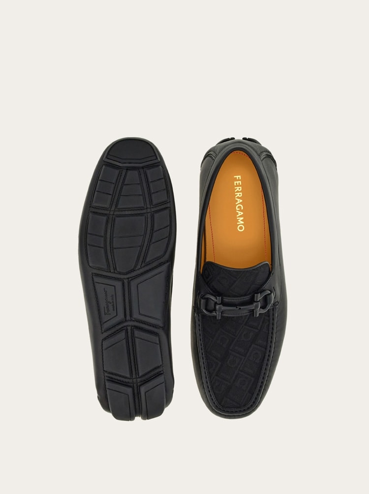FERRAGAMO MEN'S BLACK CALF LEATHER LOAFERS