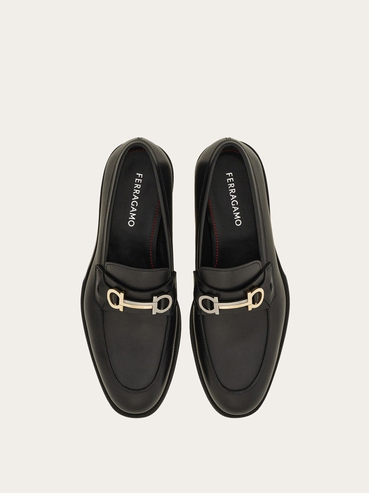FERRAGAMO MEN'S BLACK CALF LEATHER SHOES