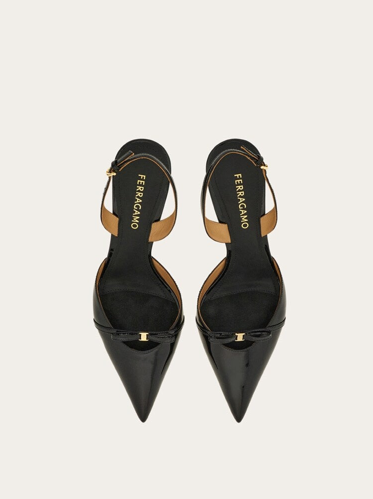 FERRAGAMO WOMEN'S BLACK PATENT LEATHER SHOES