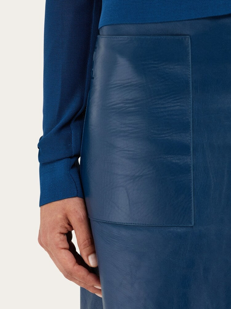FERRAGAMO WOMEN'S BLUE VISCOSE BUTTON SWEATER