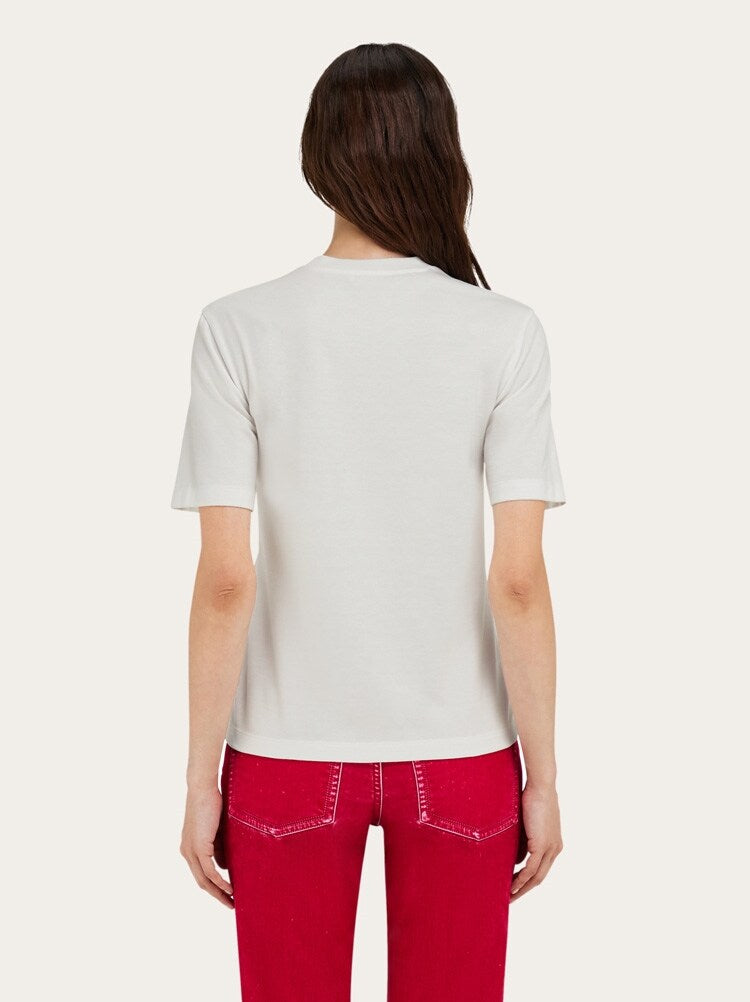 FERRAGAMO WOMEN'S WHITE COTTON OVERSIZED SWEATER