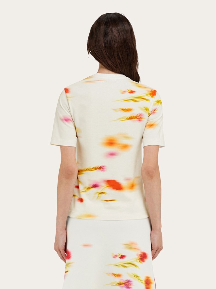 FERRAGAMO WOMEN'S OFF WHITE PRINTED COTTON SWEATER