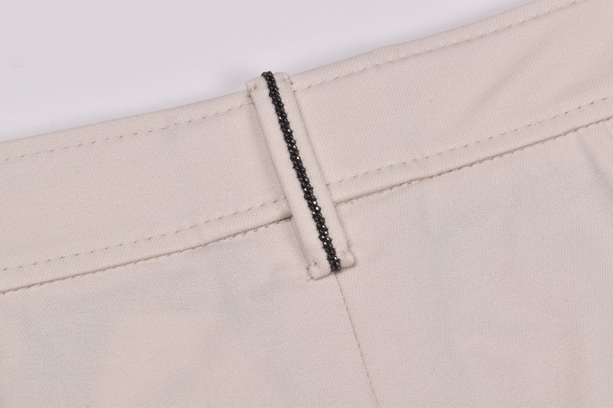BRUNELLO CUCINELLI WOMEN'S OFF WHITE TAILORED TROUSERS