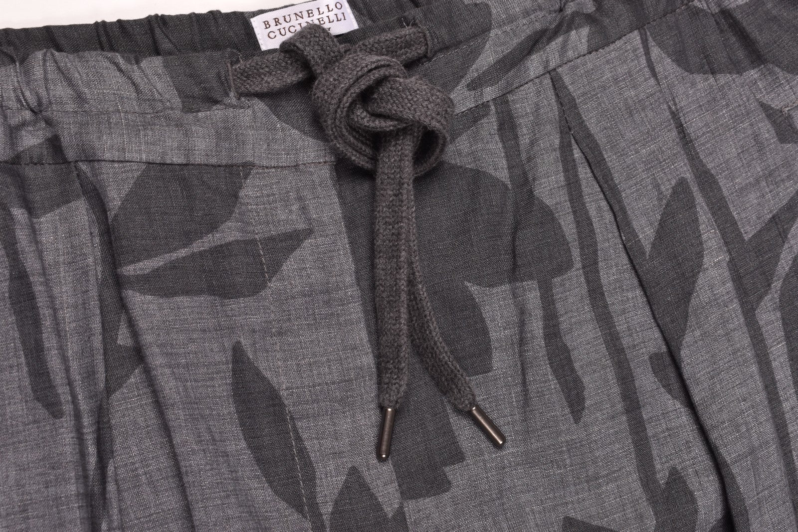 BRUNELLO CUCINELLI WOMEN'S GREY LINEN RELAXED TROUSERS