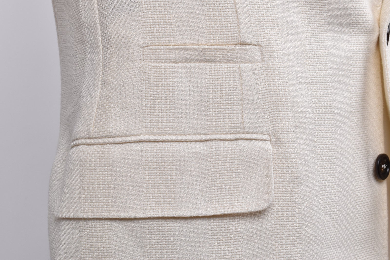 BRUNELLO CUCINELLI MEN'S OFF WHITE LINEN SILK BLAZER