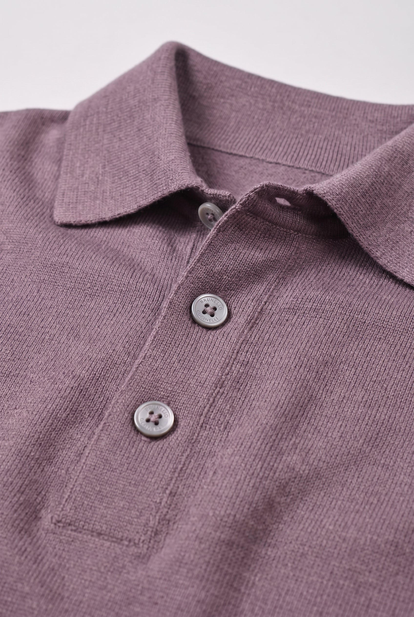 BRUNELLO CUCINELLI MEN'S MAUVE WOOL SILK KNIT SWEATER