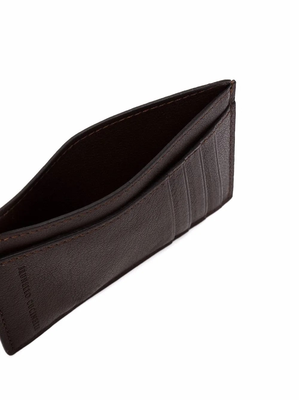 BRUNELLO CUCINELLI MEN'S DARK BROWN LEATHER WALLET