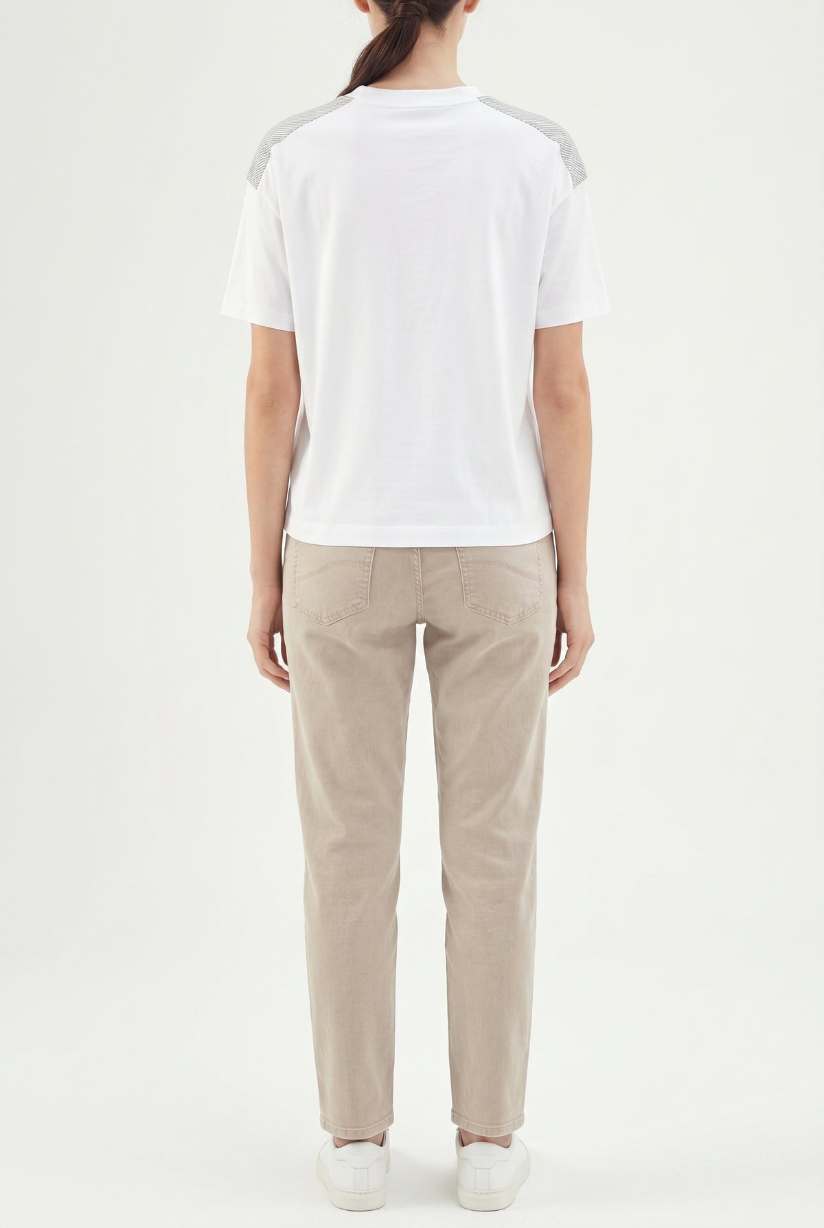 BRUNELLO CUCINELLI WOMEN'S WHITE SHORT SLEEVE SHIRT