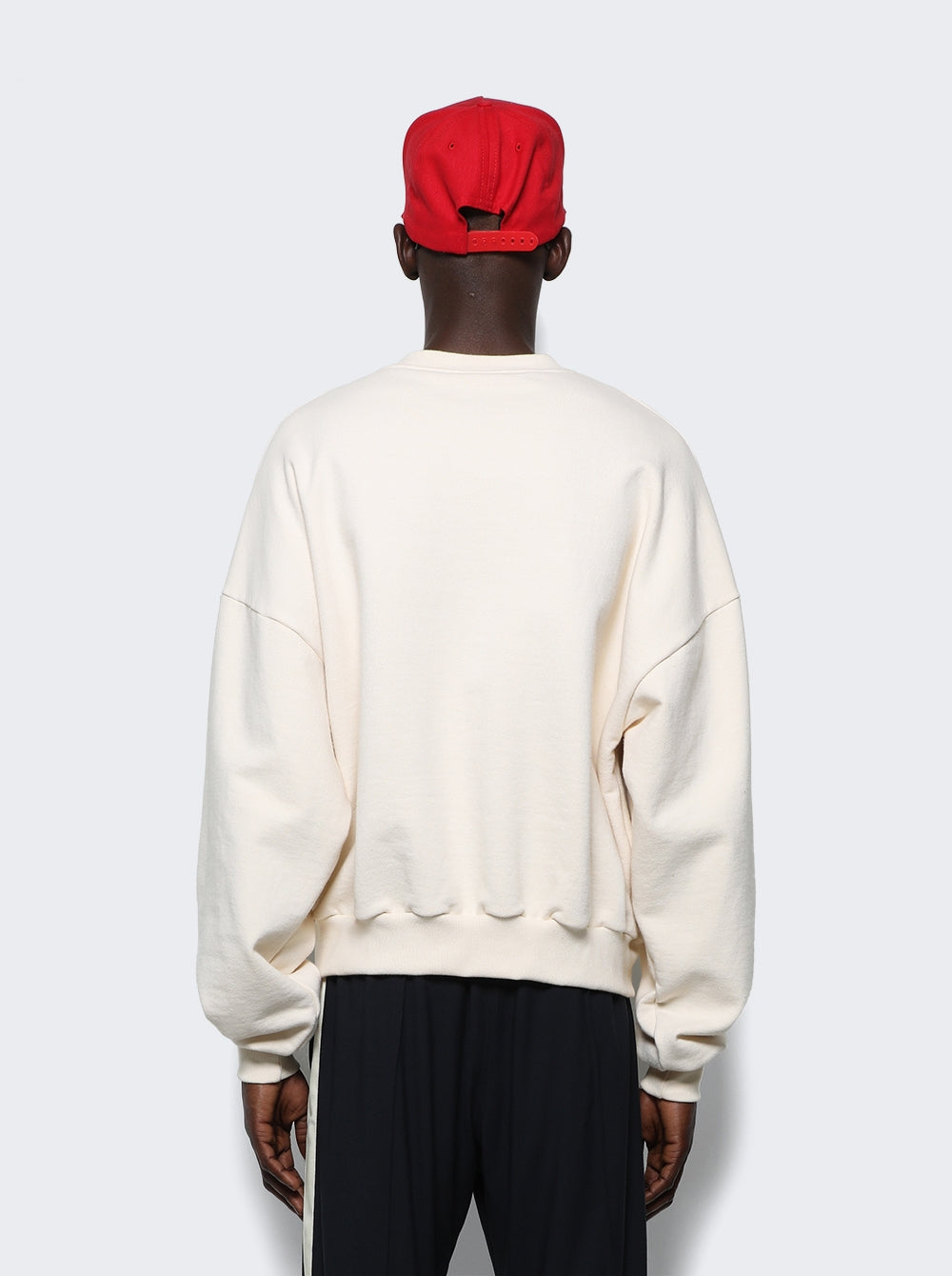 RHUDE MEN'S CREAM COTTON GRAPHIC SWEATSHIRT