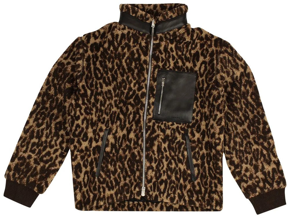 AMIRI MEN'S BROWN LEOPARD PRINT JACKET