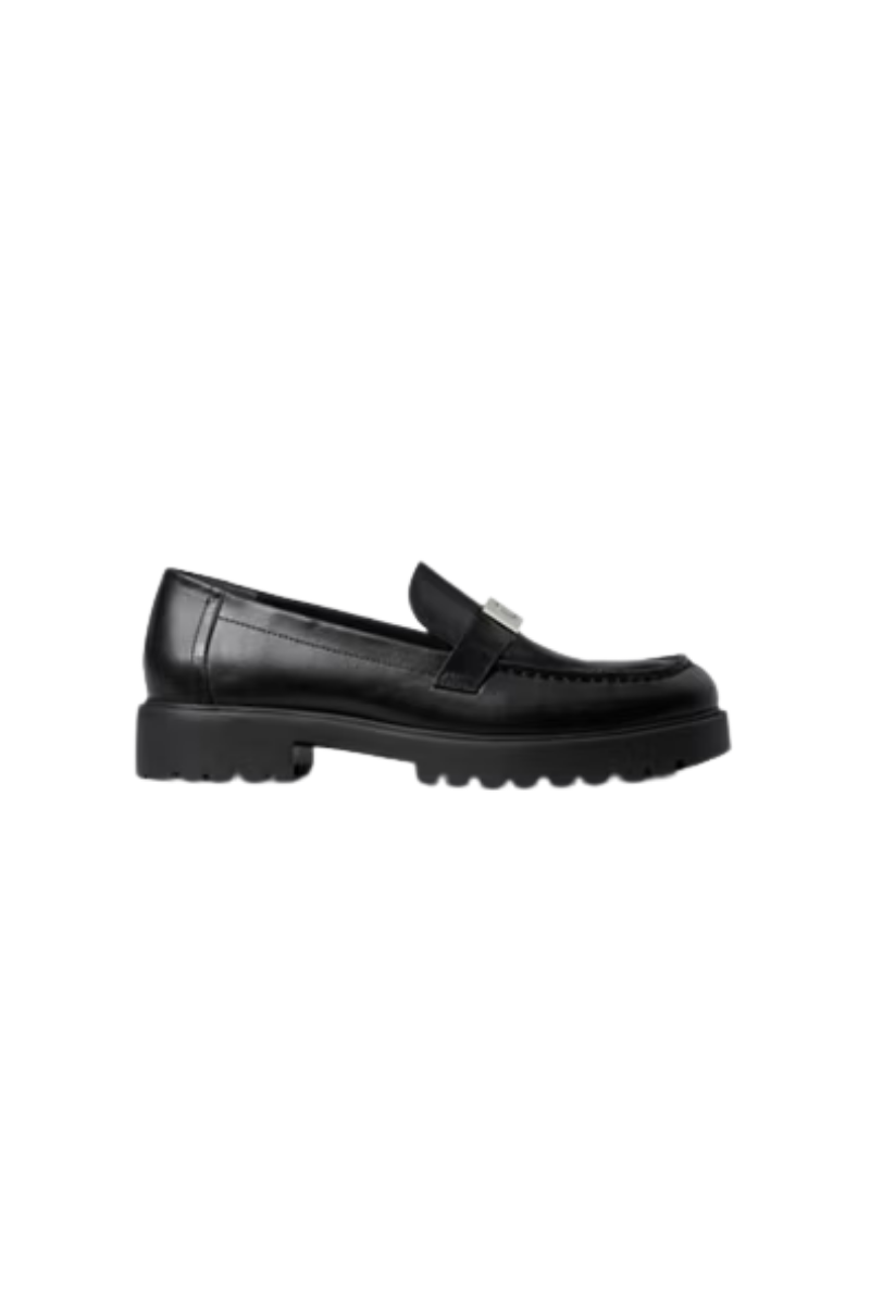 Tory Burch Leelee Lug Loafer Leather Perfect Black / Silver 183396-006