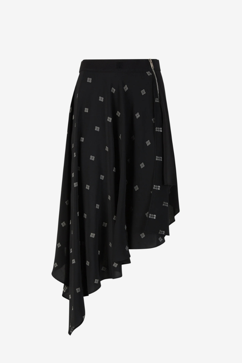 Givenchy Asymetric Skirt_Black/Silvery