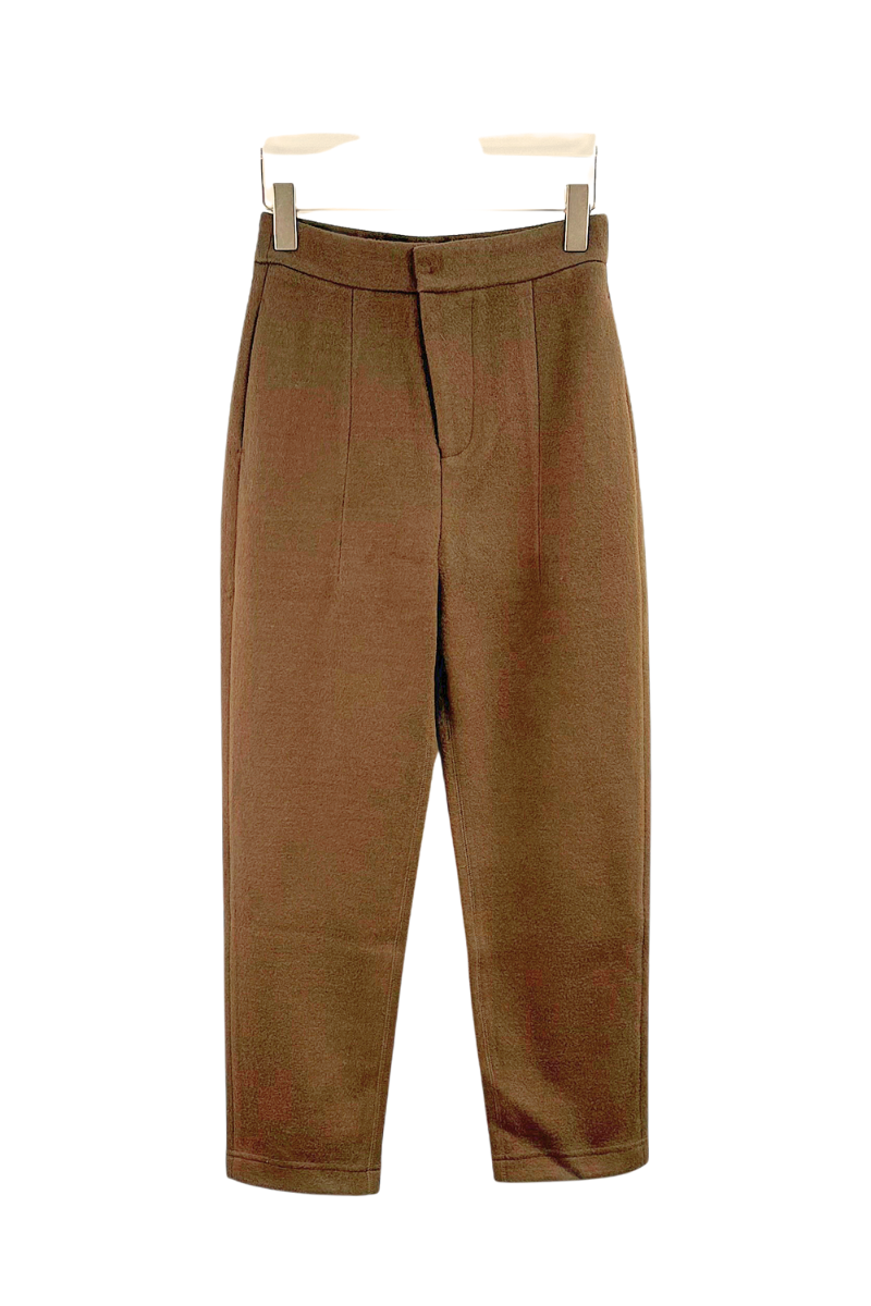 Max Simple Textured Pencil Pants Coffee