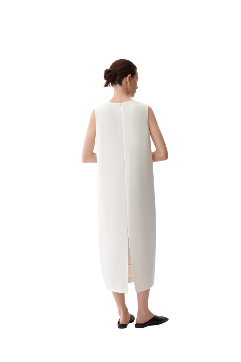Max Simple Acetate Tank Dress White MSES260002W