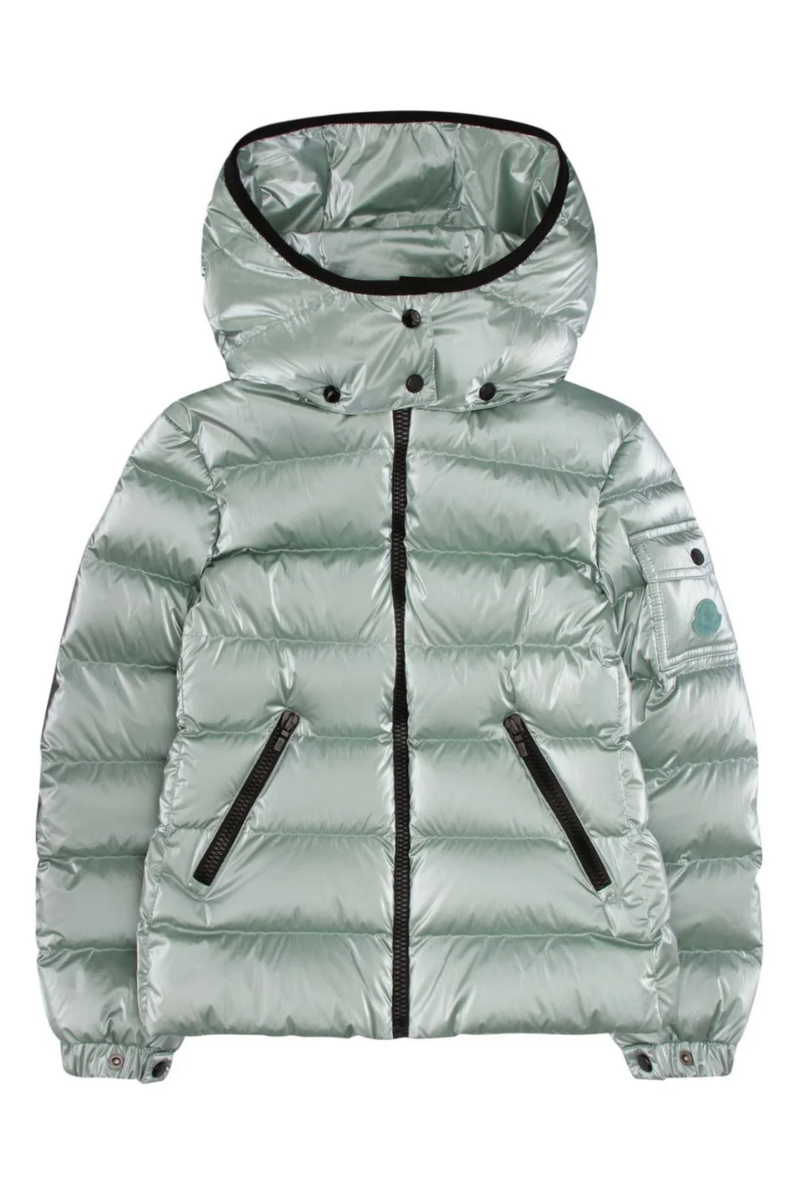 Moncler Kids BADY GIUBBOTTO Metallic Mint Down Puffer Jacket