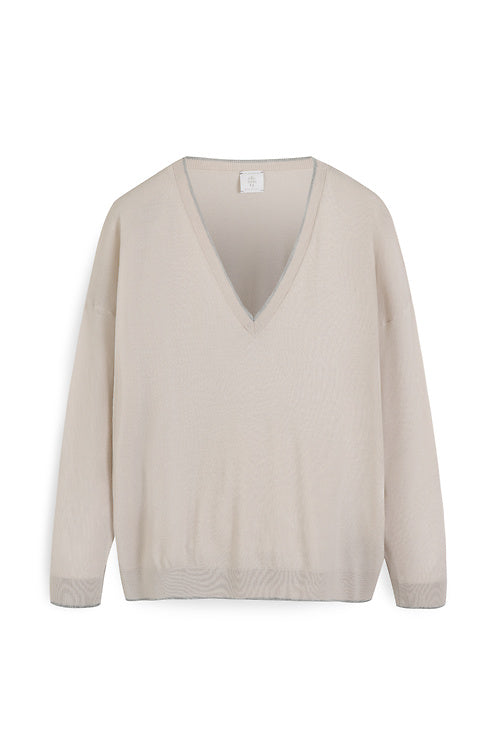 ELEVENTY WOMEN'S LIGHT BEIGE RELAXED SWEATER
