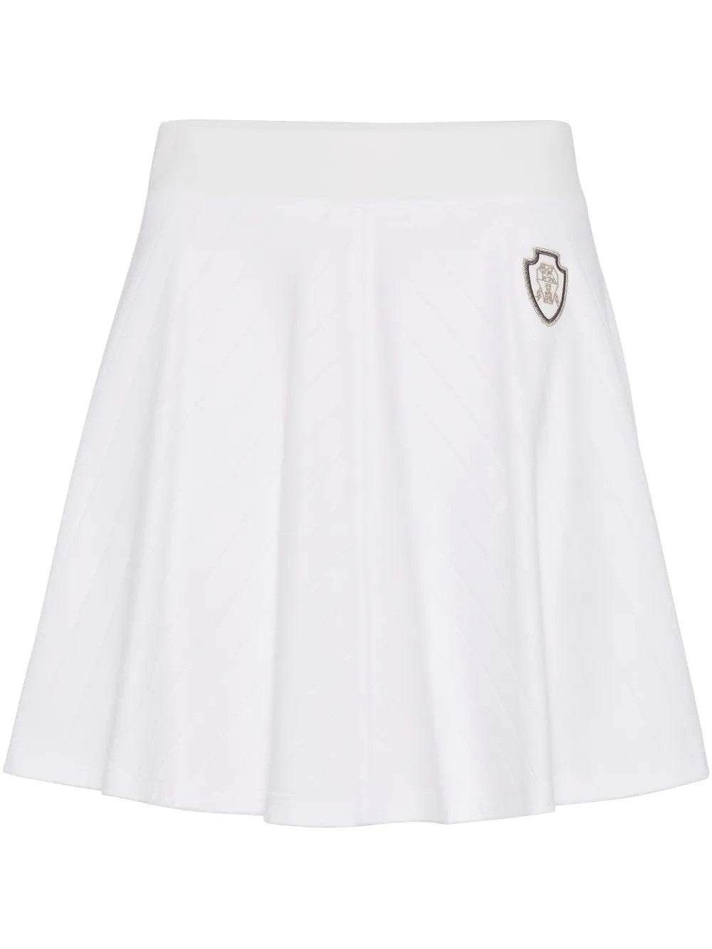 BRUNELLO CUCINELLI WOMEN'S WHITE FLARED COTTON SKIRT