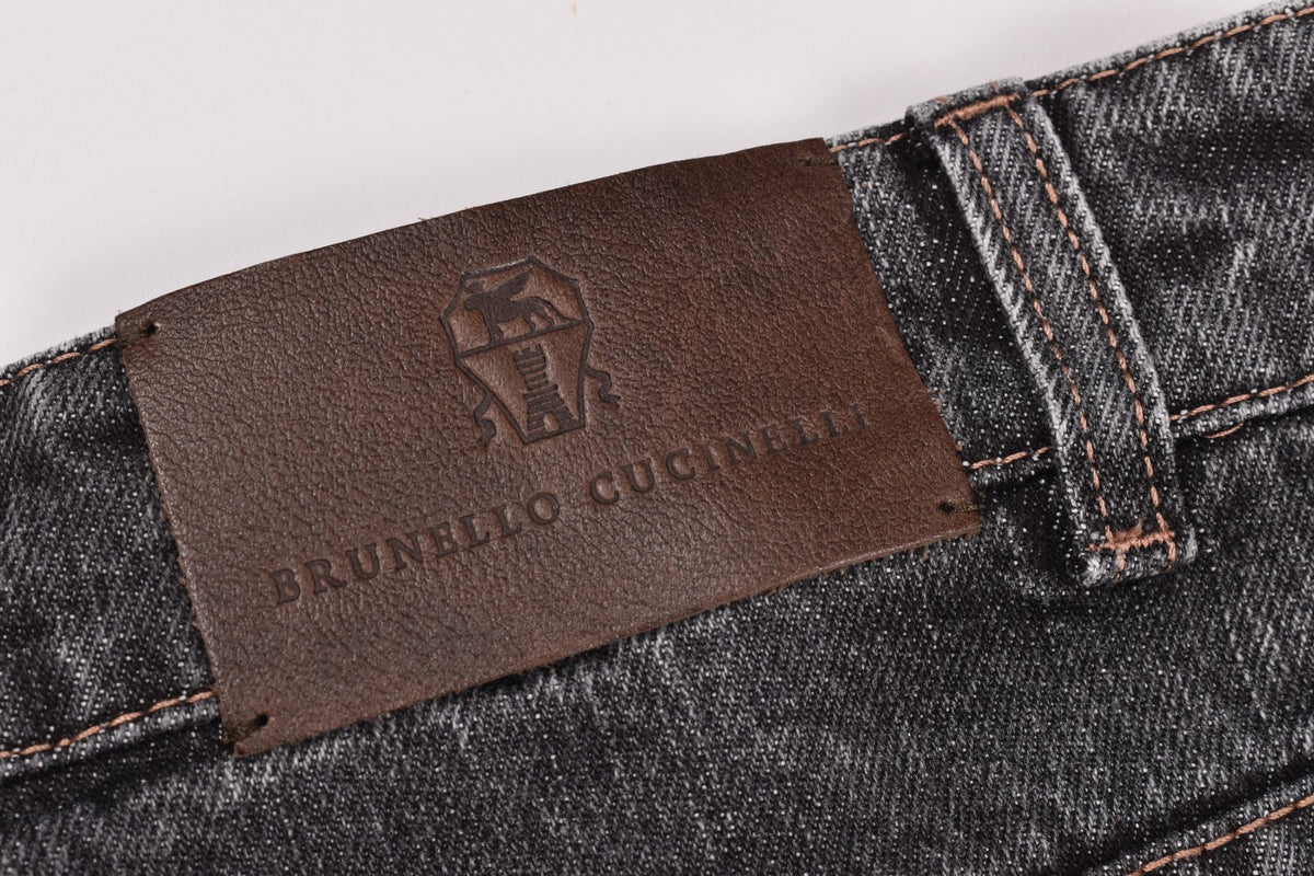 BRUNELLO CUCINELLI WOMEN'S DARK GREY TAPERED TROUSERS