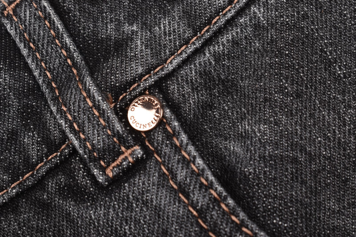 BRUNELLO CUCINELLI WOMEN'S DARK GREY TAPERED TROUSERS