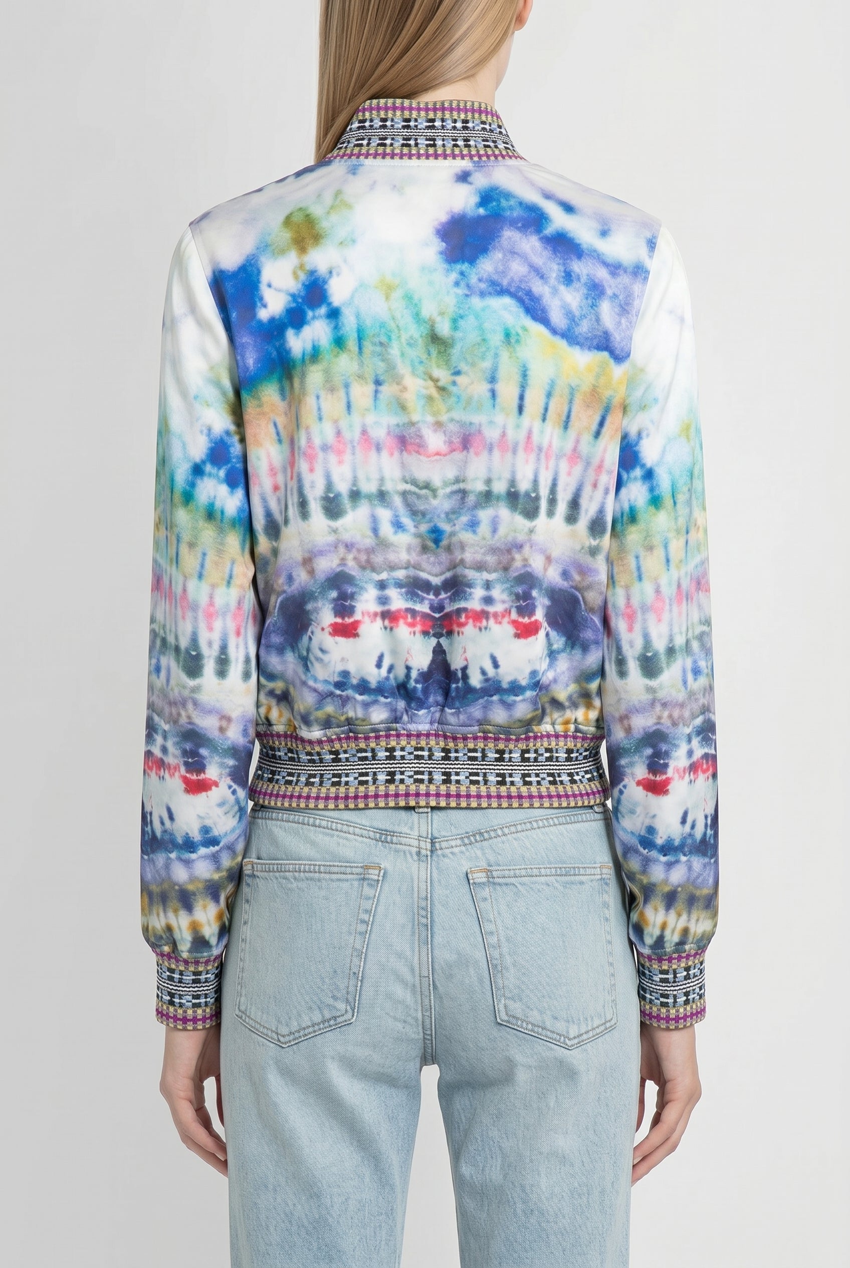 AMIRI WOMEN'S MULTICOLOR CROPPED BOMBER JACKET